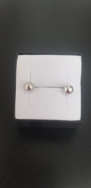 Pendientes bola plata