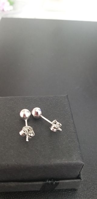 Pendientes bola plata