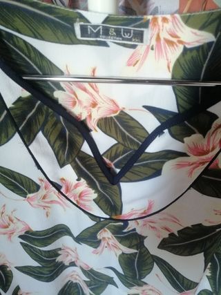 Vestido camisero blanco y verde