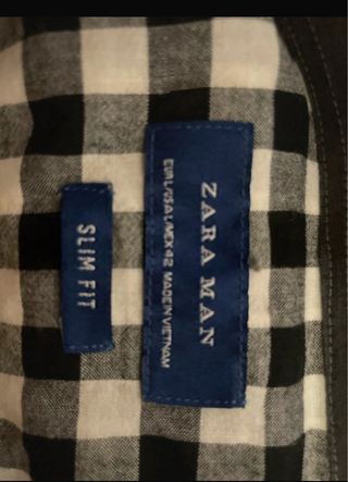 Camisa cuadros hombre blanco y negro