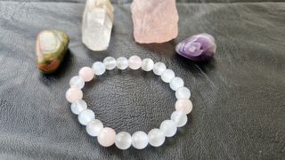 Pulsera Selenita & Cuarzo Rosa
