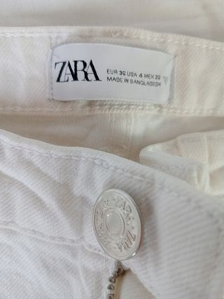 Jeans Zara blancos mujer -talla 36
