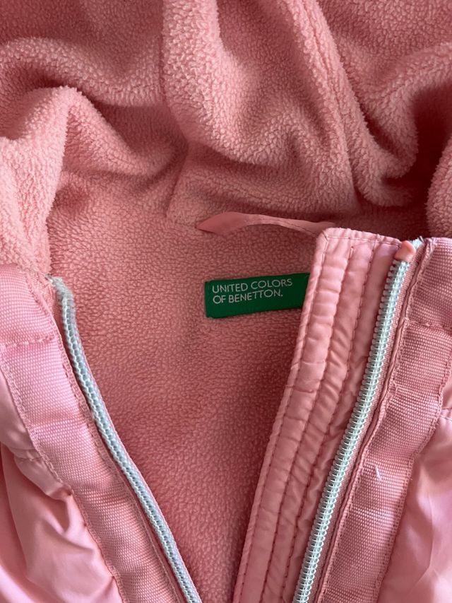 Abrigo rosa Benetton niña talla 2-3