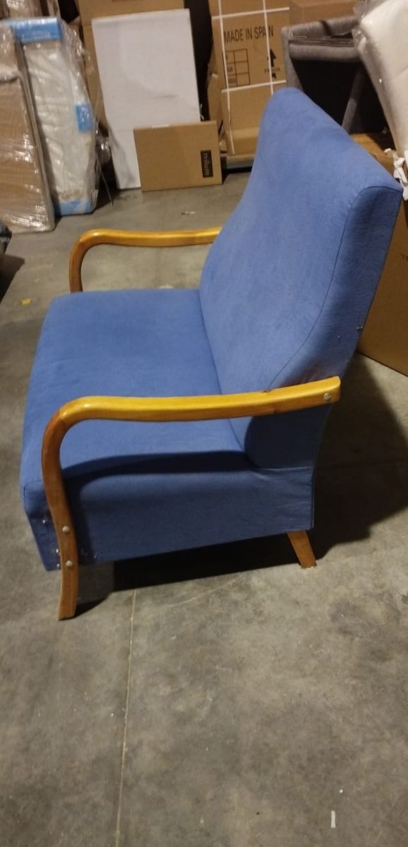 Sofá azul vintage de madera