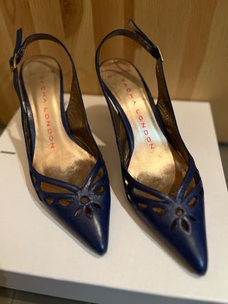 Zapatos Galia London tacón azul marino