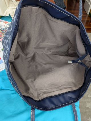 Bolso tote dibujo azul y gris