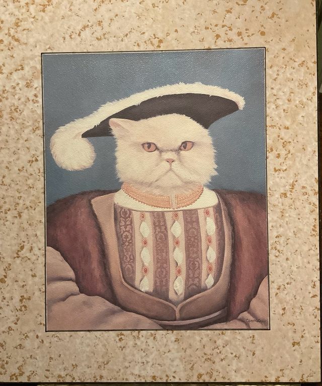 Quadro gatto stile rinascimentale