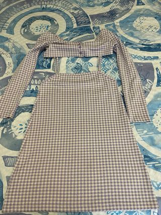 Vestido Lila a Cuadros Talla M