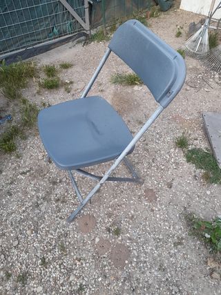 8 Sillas Plegables Gris Metal