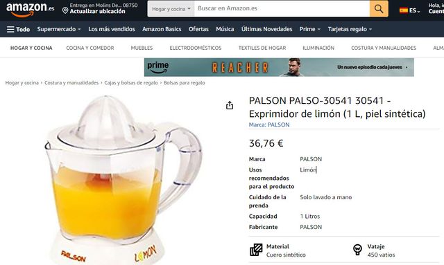 Exprimidor 1L. Lemon Palson 286037