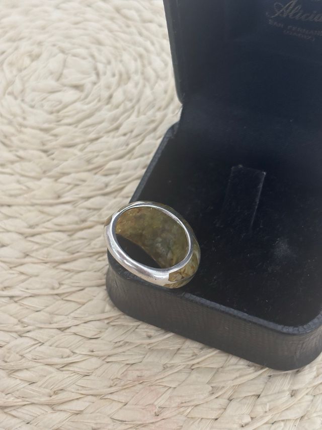 Anillo Althea Plata 925 • resina verde
