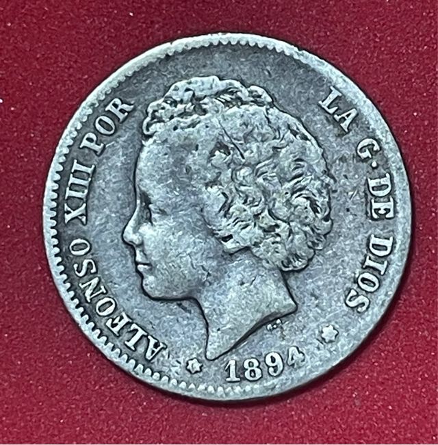 Peseta Española 1894 - Plata