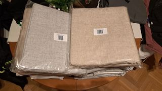 Fundas nórdicas lino beige/gris cama 150. 200x220