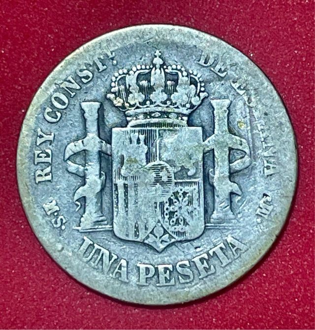 Peseta plata 1884 Alfonso XII MUY RARA