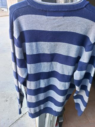 Jersey Fred Perry rayas azul gris L