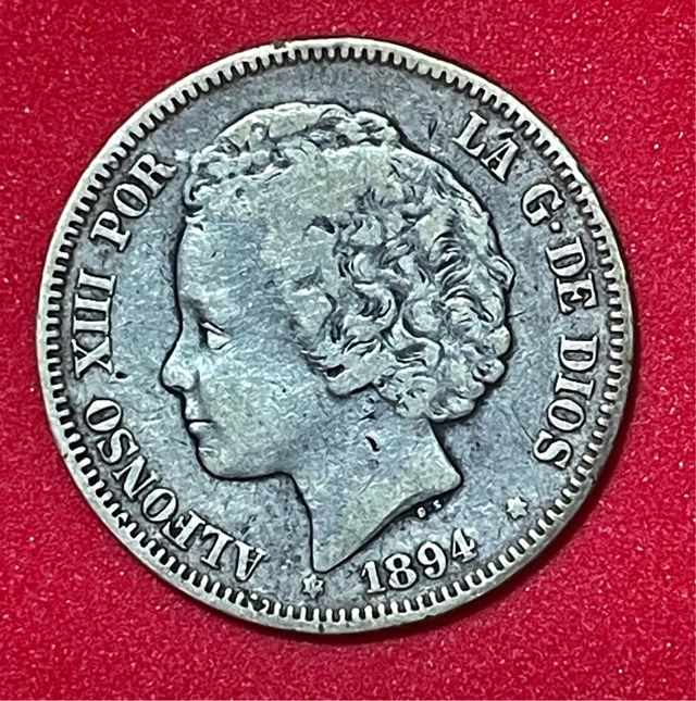 2 Pesetas España 1894 Alfonso XII