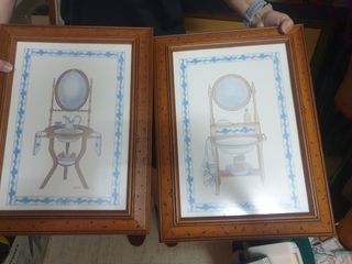 2 Cuadros baño vintage
