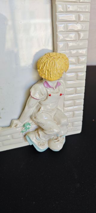 Portafoto in ceramica con bambini