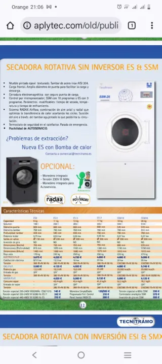 Secadora industrial Tecniramo SSM-26