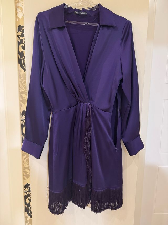 Vestido Zara morado - XS