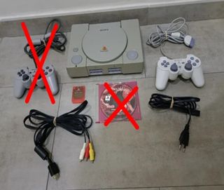 PS1 (PlayStation) + 1 mando + 1 memory card