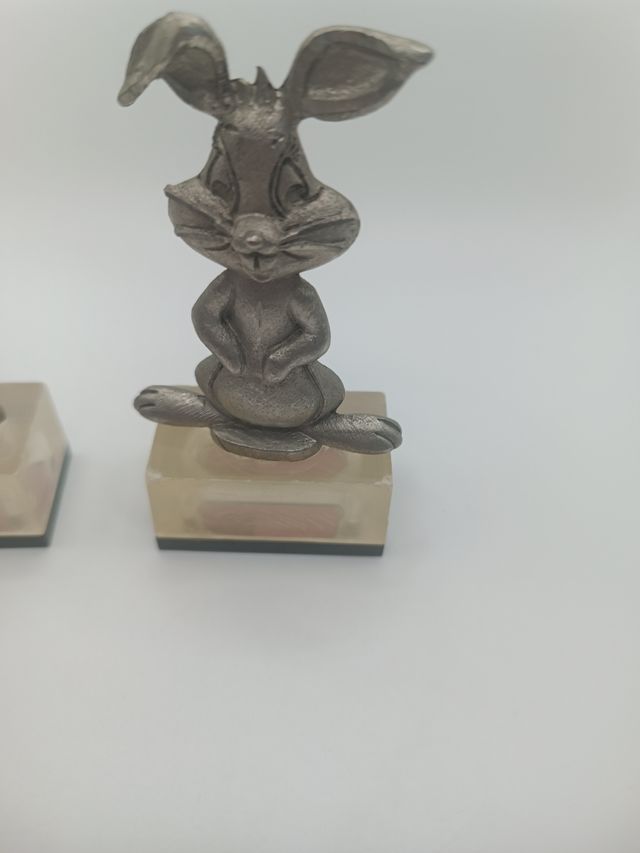 4 Statuette Looney Tunes in metallo