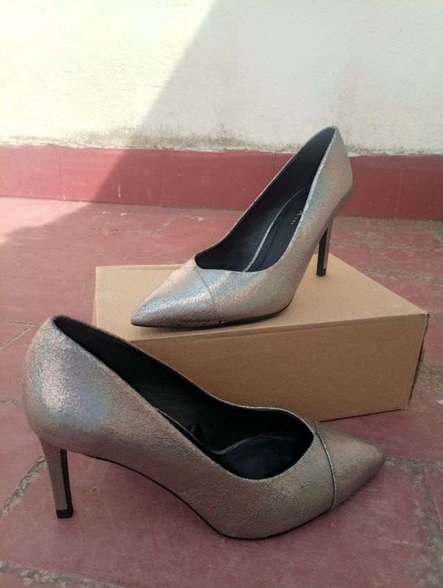 Salones Zara Plata Brillantes