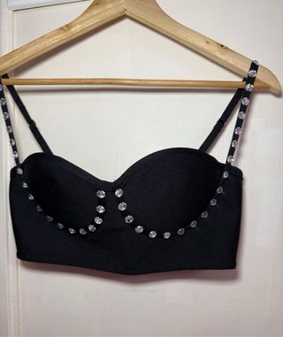 Conjunto negro pedreria - Sexy