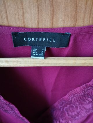 Camisa Cortefiel Granate Encaje talla M