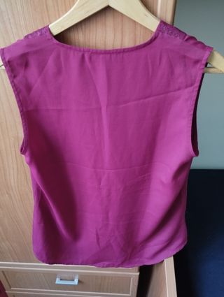 Camisa Cortefiel Granate Encaje talla M