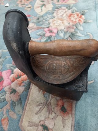 Plancha antigua carbón - chimenea