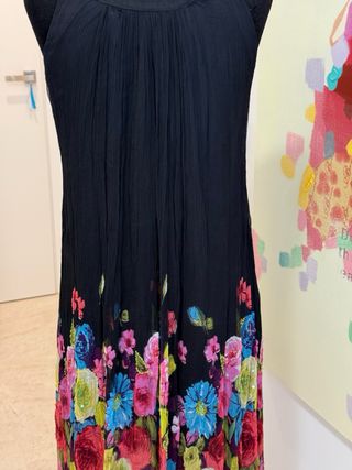 Vestido negro floral - Talla única Derhy