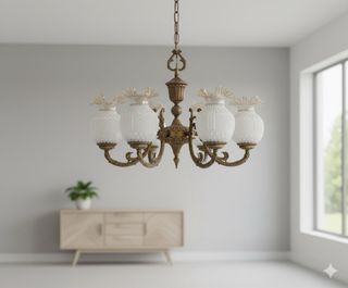 Lampara antigua 5 brazos