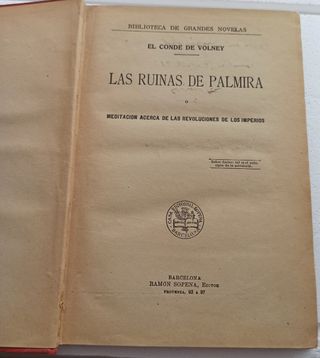 LAS RUINAS DE PALMIRA. Conde de Volney. Antigüedad