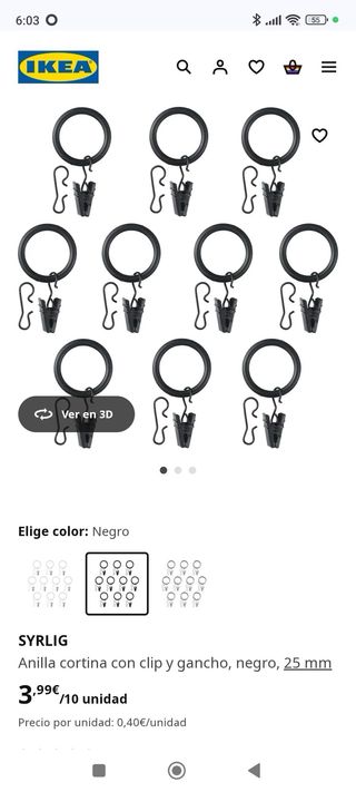 Anillas y tapones IKEA SYRLIG - 25 mm
