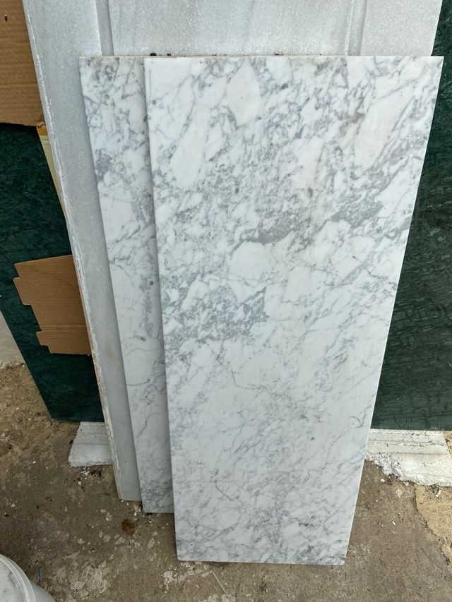 2 Losa Mármol Blanco - 35x96cm & 34x93cm