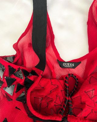 Guess Vintage Fairy Top Seta Pura Canotta Traspare