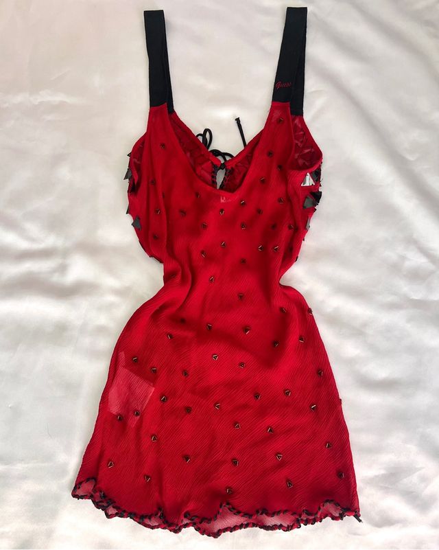 Guess Vintage Fairy Top Seta Pura Canotta Traspare