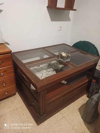 Mesa centro madera - cristal