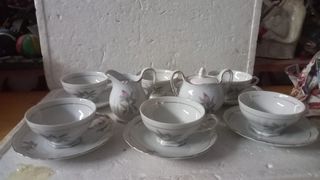 Set teiere porcellana rosa