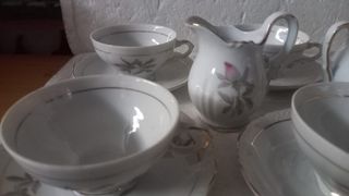 Set teiere porcellana rosa