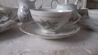 Set teiere porcellana rosa