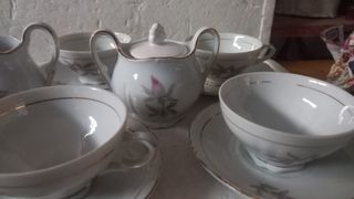 Set teiere porcellana rosa