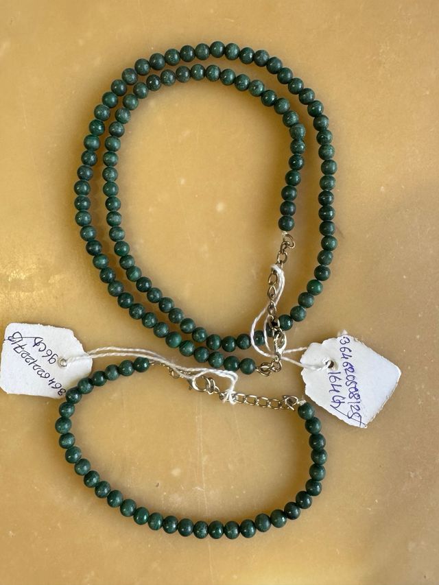 Set Collana e bracciale in malachite verde