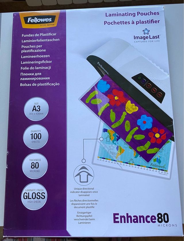 Fellowes Enhance80 - 100 láminas A3
