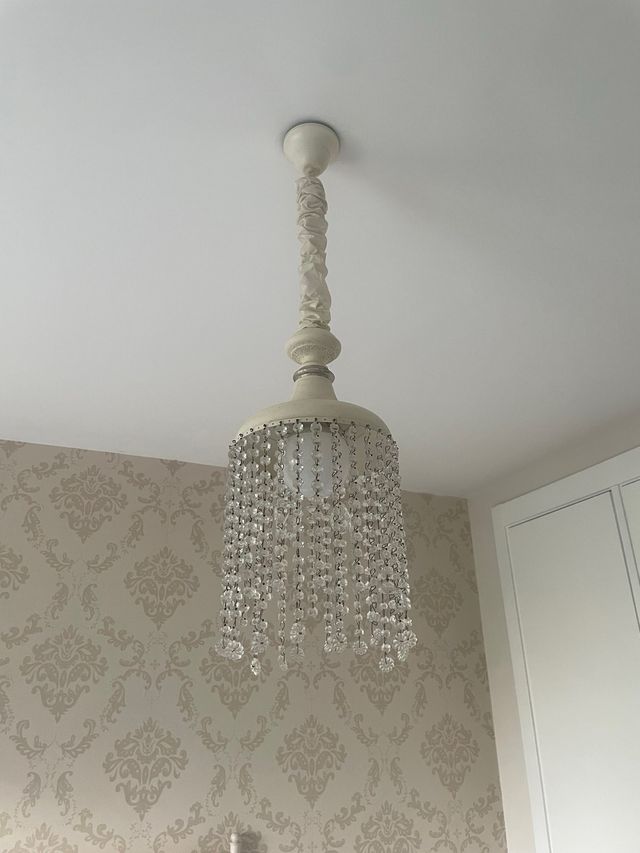 Lámpara techo cristal beige