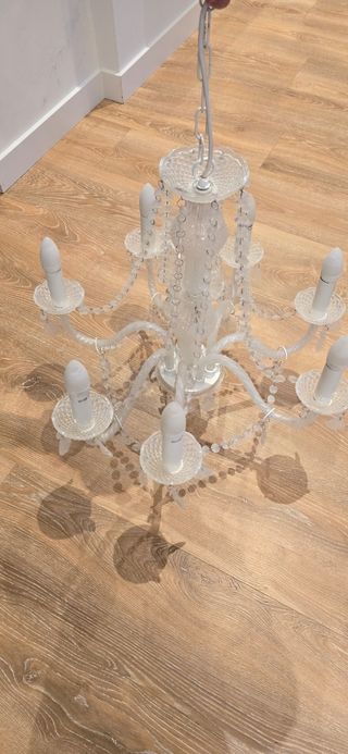 Araña blanca cristal 8 luces