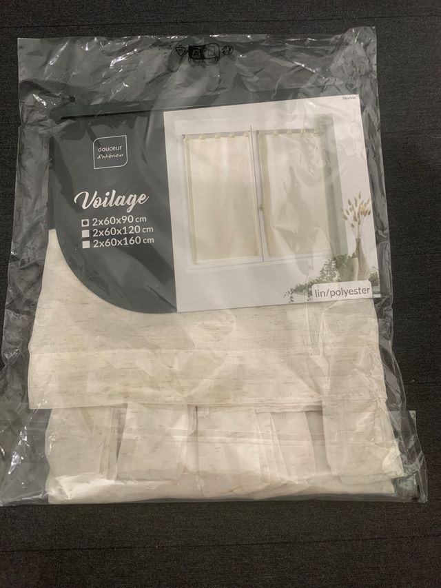 Cortinas lino beige 2pzas. Douceur