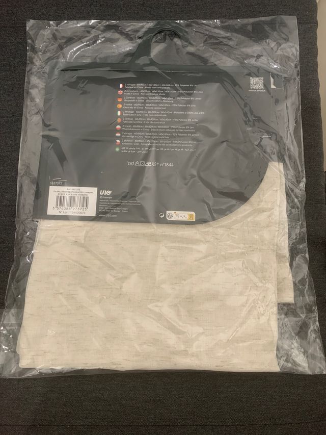 Cortinas lino beige 2pzas. Douceur