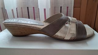 Ciabattine Due Lune beige/marrone